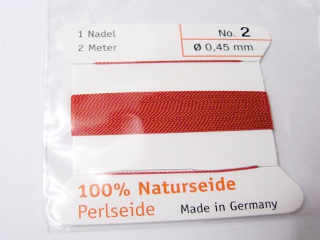 Perlseide (No 2) Rot aus reiner Naturseide 0,45 -